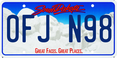 SD license plate 0FJN98