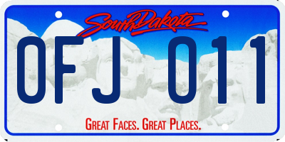 SD license plate 0FJO11
