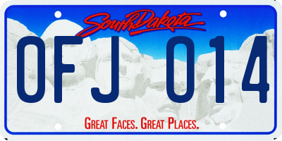 SD license plate 0FJO14