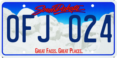 SD license plate 0FJO24