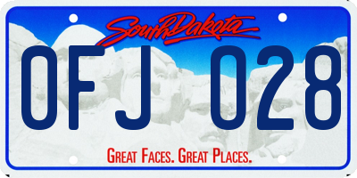 SD license plate 0FJO28