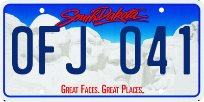 SD license plate 0FJO41
