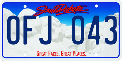 SD license plate 0FJO43