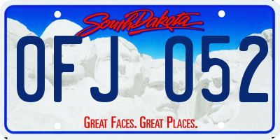 SD license plate 0FJO52