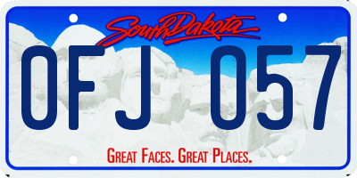 SD license plate 0FJO57
