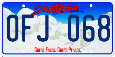 SD license plate 0FJO68