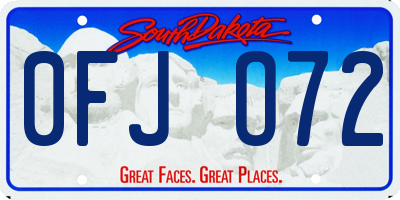 SD license plate 0FJO72