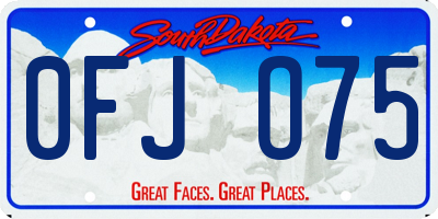 SD license plate 0FJO75