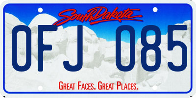 SD license plate 0FJO85