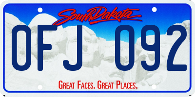 SD license plate 0FJO92