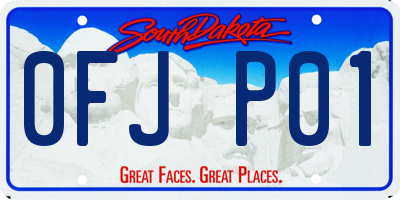 SD license plate 0FJP01