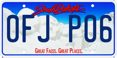SD license plate 0FJP06