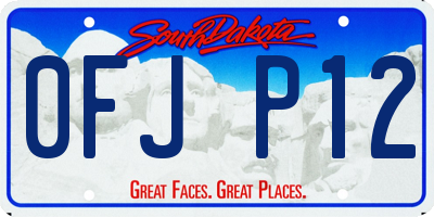 SD license plate 0FJP12