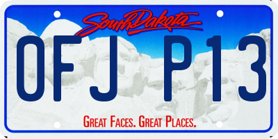 SD license plate 0FJP13
