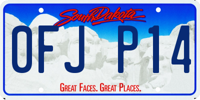 SD license plate 0FJP14