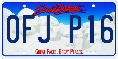 SD license plate 0FJP16