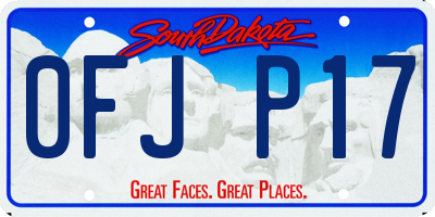 SD license plate 0FJP17