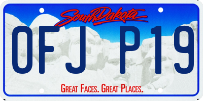 SD license plate 0FJP19