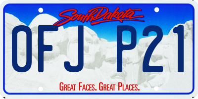SD license plate 0FJP21