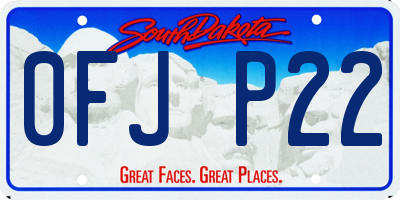 SD license plate 0FJP22
