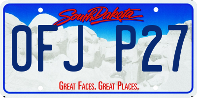 SD license plate 0FJP27