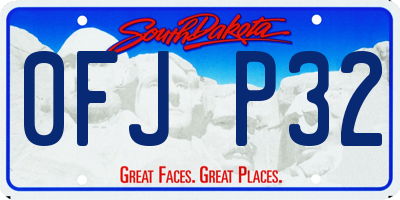 SD license plate 0FJP32