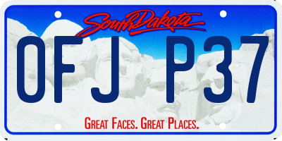 SD license plate 0FJP37