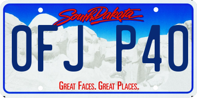 SD license plate 0FJP40