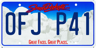 SD license plate 0FJP41