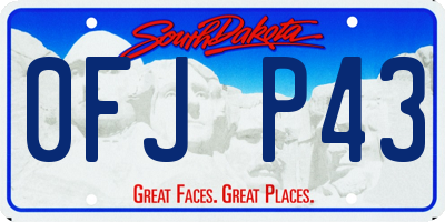 SD license plate 0FJP43