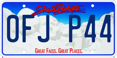 SD license plate 0FJP44
