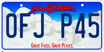 SD license plate 0FJP45