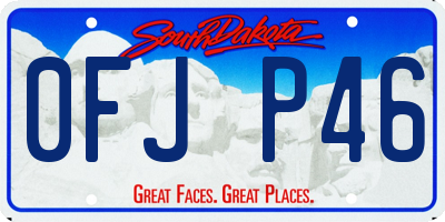 SD license plate 0FJP46