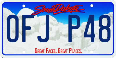 SD license plate 0FJP48