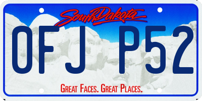 SD license plate 0FJP52