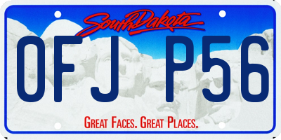 SD license plate 0FJP56