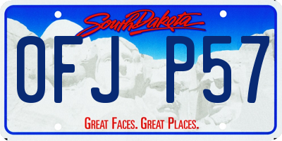 SD license plate 0FJP57