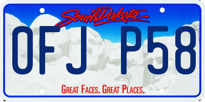 SD license plate 0FJP58