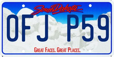 SD license plate 0FJP59