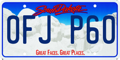 SD license plate 0FJP60