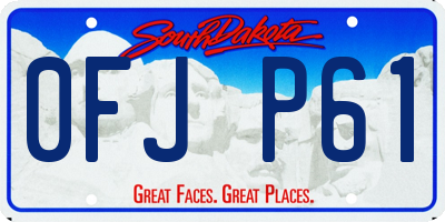 SD license plate 0FJP61