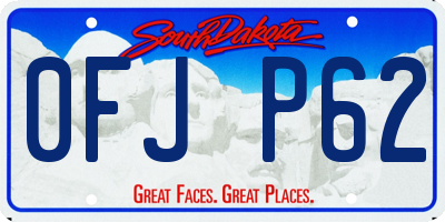 SD license plate 0FJP62