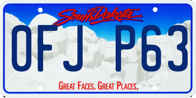 SD license plate 0FJP63