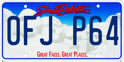 SD license plate 0FJP64