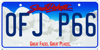 SD license plate 0FJP66