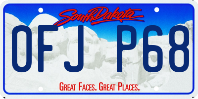 SD license plate 0FJP68