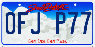 SD license plate 0FJP77