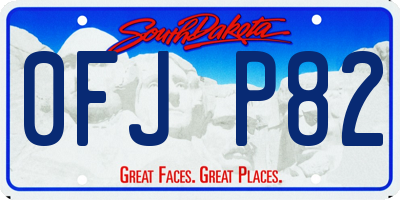 SD license plate 0FJP82