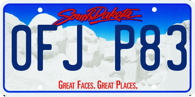 SD license plate 0FJP83