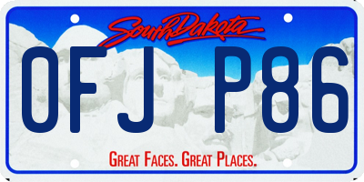 SD license plate 0FJP86